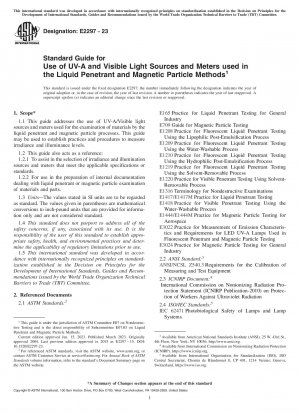 Standardhandbuch für die Verwendung von UV-A- und sichtbaren Lichtquellen und Messgeräten, die bei der Flüssigkeitseindringmethode und der Magnetpartikelmethode verwendet werden