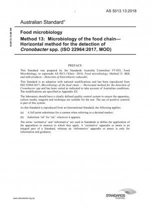 Lebensmittelmikrobiologie, Methode 13: Mikrobiologie der Lebensmittelkette – Horizontale Methode zum Nachweis von Cronobacter spp. (ISO 22964:2017, MOD)