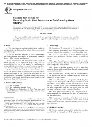 Standardtestmethode zur Messung der statischen Hitzebeständigkeit der selbstreinigenden Ofenbeschichtung