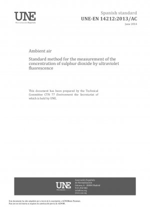 Umgebungsluft – Standardmethode zur Messung der Schwefeldioxidkonzentration mittels ultravioletter Fluoreszenz