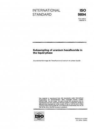 Unterprobenahme von Uranhexafluorid in der flüssigen Phase