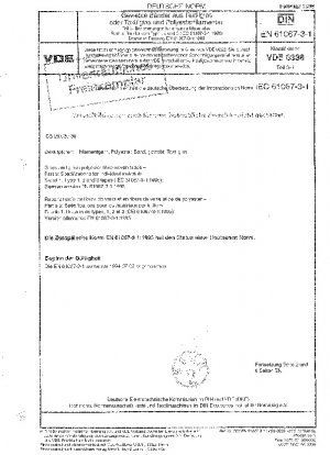 Gewebebänder aus Glas und Glaspolyesterfasern - Teil 3: Spezifikationen für einzelne Materialien; Blatt 1: Bänder vom Typ 1, 2 und 3 (IEC 61067-3-1:1995); Deutsche Fassung EN 61067-3-1:1995