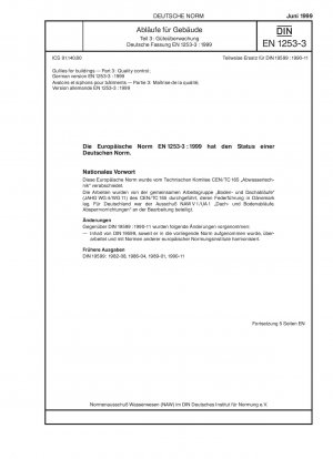 Gullys für Gebäude - Teil 3: Qualitätskontrolle; Deutsche Fassung EN 1253-3:1999