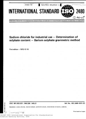 Natriumchlorid für industrielle Zwecke; Bestimmung des Sulfatgehalts; gravimetrische Methode mit Bariumsulfat