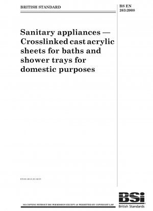 Sanitärgeräte – Vernetzte gegossene Acrylplatten für Bade- und Duschwannen im häuslichen Bereich
