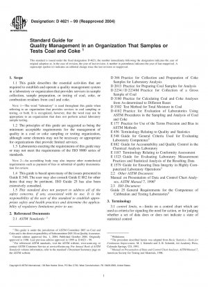 Standardhandbuch für das Qualitätsmanagement in einer Organisation, die Kohle und Koks beprobt oder testet