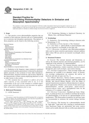 Standardpraxis zur Beschreibung von Photomultiplier-Detektoren in der Emissions- und Absorptionsspektrometrie