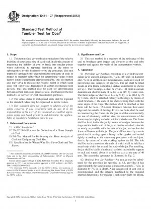 Standardtestmethode des Tumbler-Tests für Kohle