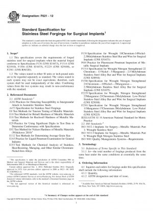 Standardspezifikation für Edelstahlschmiedeteile für chirurgische Implantate