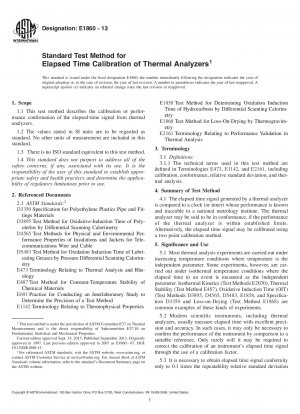Standardtestmethode für die Zeitkalibrierung von Thermoanalysatoren
