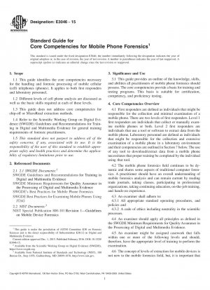 Standardhandbuch für Kernkompetenzen für die Forensik von Mobiltelefonen