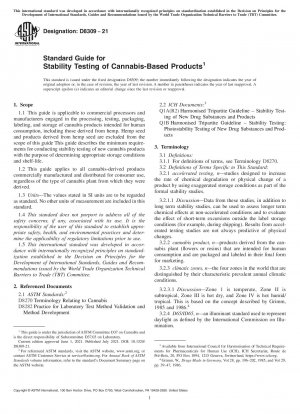 Standardleitfaden für Stabilitätstests von Produkten auf Cannabisbasis