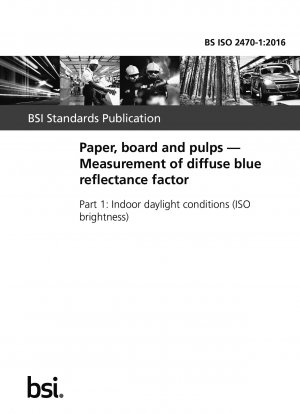 Papier, Pappe und Zellstoff. Messung des diffusen blauen Reflexionsfaktors. Tageslichtbedingungen in Innenräumen (ISO-Helligkeit)