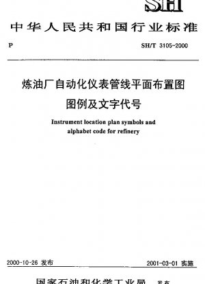Symbole des Instrumentenstandortplans und Alphabetcode für die Raffinerie