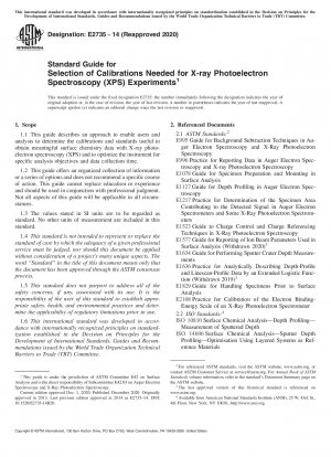 Standardhandbuch für die Auswahl der für Röntgen-Photoelektronenspektroskopie-Experimente (XPS) erforderlichen Kalibrierungen