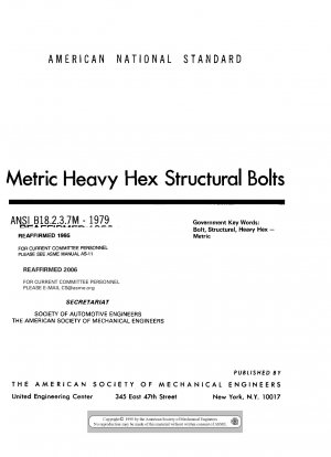 Metrische schwere Sechskant-Strukturschrauben; Errata