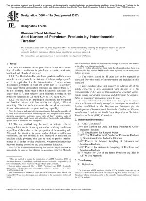 Standardtestmethode für die Säurezahl von Erdölprodukten durch potentiometrische Titration