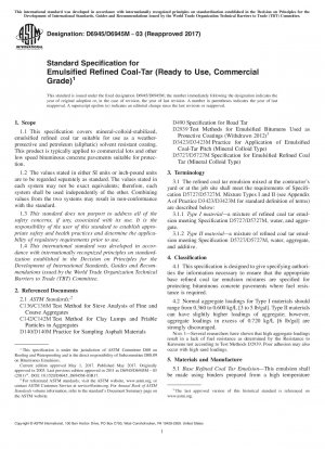 Standardspezifikation für emulgierten raffinierten Kohlenteer (gebrauchsfertig, handelsübliche Qualität)