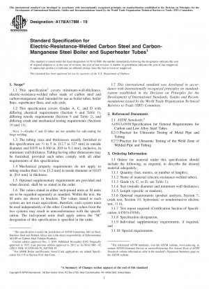 Standardspezifikation für elektrisch widerstandsgeschweißte Kessel- und Überhitzerrohre aus Kohlenstoffstahl und Kohlenstoff-Mangan-Stahl