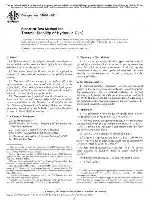 Standardtestmethode für die thermische Stabilität von Hydraulikölen