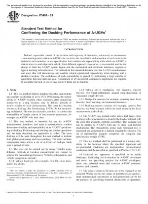 Standardtestmethode zur Bestätigung der Andockleistung von A-UGVs
