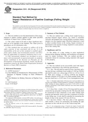 Standardtestmethode für die Schlagfestigkeit von Pipeline-Beschichtungen (Falling Weight Test)