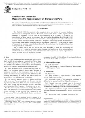 Standardtestmethode zur Messung der Durchlässigkeit transparenter Teile