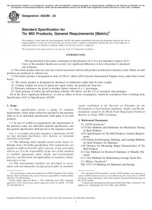 Standardspezifikation für Zinnmühlenprodukte, allgemeine Anforderungen [metrisch]