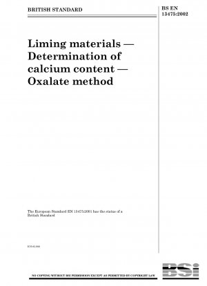 Kalkmittel - Bestimmung des Calciumgehalts - Oxalat-Methode