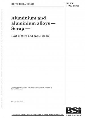 Aluminium und Aluminiumlegierungen – Schrott – Draht- und Kabelschrott