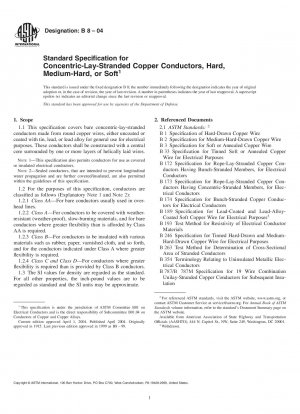 Standardspezifikation für konzentrisch gelegte Kupferleiter, hart, mittelhart oder weich