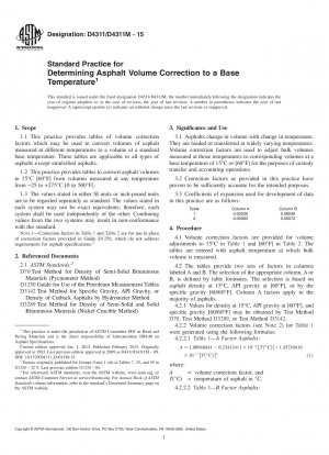 Standardverfahren zur Bestimmung der Asphaltvolumenkorrektur auf eine Basistemperatur