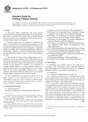 Standardhandbuch für Fretting-Ermüdungstests
