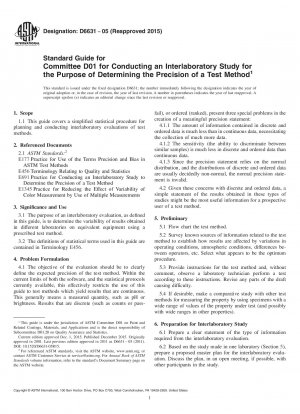 Standardhandbuch für das Komitee D01 zur Durchführung eines Ringversuchs zur Bestimmung der Präzision einer Testmethode