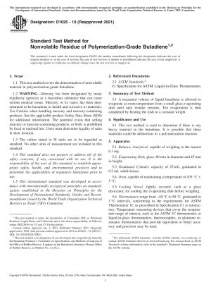 Standardtestmethode für nichtflüchtige Rückstände von Butadien in Polymerisationsqualität