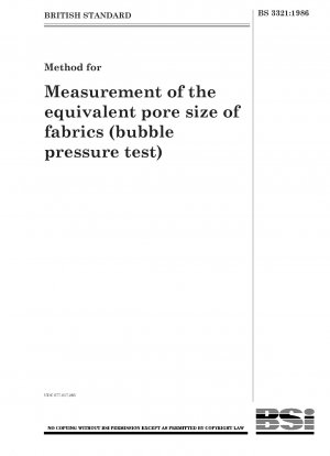 Methode zur Messung der äquivalenten Porengröße von Stoffen (Blasendrucktest)