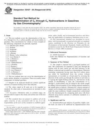 Standardtestmethode zur Bestimmung von C2- bis C5-Kohlenwasserstoffen in Benzinen mittels Gaschromatographie