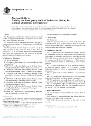 Standardleitfaden für die Ausbildung des Rettungssanitäters (Grundkenntnisse) zur Bewältigung geburtshilflicher Notfälle (zurückgezogen 2007)