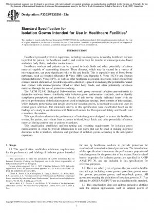 Standardspezifikation für Isolationskittel zur Verwendung in Gesundheitseinrichtungen