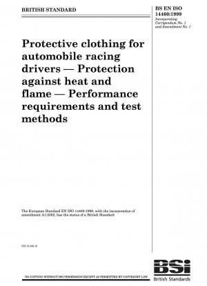 Schutzkleidung für Automobilrennfahrer – Schutz vor Hitze und Flammen – Leistungsanforderungen und Prüfverfahren