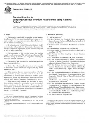 Standardpraxis für die Probenahme von gasförmigem Uranhexafluorid unter Verwendung von Aluminiumoxidpellets