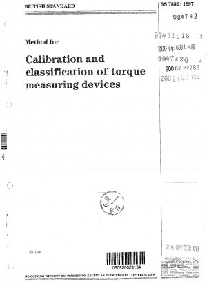 Verfahren zur Kalibrierung und Klassifizierung von Drehmomentmessgeräten