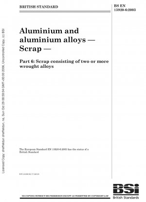 Aluminium und Aluminiumlegierungen – Schrott – Schrott, der aus zwei oder mehr Knetlegierungen besteht