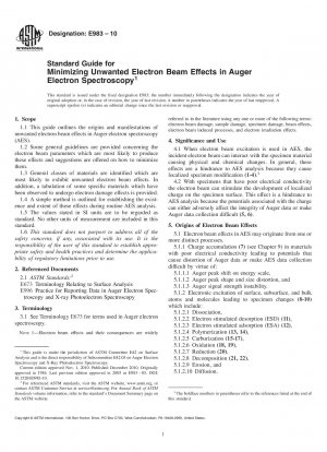 Standardhandbuch zur Minimierung unerwünschter Elektronenstrahleffekte in der Auger-Elektronenspektroskopie