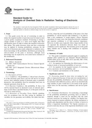 Standardhandbuch für die Analyse von Overtest-Daten bei der Strahlungsprüfung elektronischer Teile