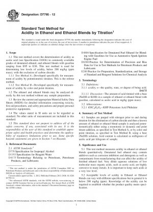 Standardtestmethode für den Säuregehalt in Ethanol und Ethanolmischungen durch Titration