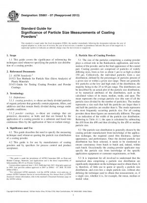 Standardhandbuch zur Bedeutung der Partikelgrößenmessungen von Beschichtungspulvern