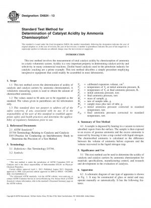 Standardtestmethode zur Bestimmung der Katalysatorsäure durch Ammoniak-Chemisorption