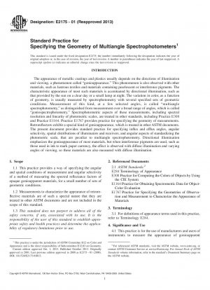 Standardpraxis zur Spezifikation der Geometrie von Mehrwinkelspektrophotometern