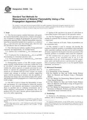 Standardtestmethoden zur Messung der Entflammbarkeit von Materialien mithilfe eines Brandausbreitungsgeräts (FPA)